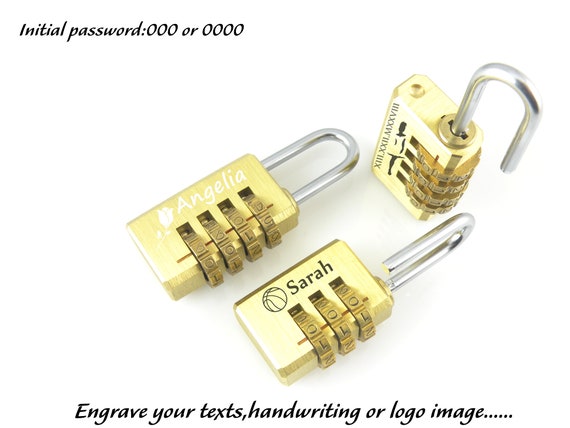 Personalized Combination Lock Engraved Brass Password Padlock Custom Trunk Lock Custom Wardrobe Lock School Kids Gifts With Free Gift Box
