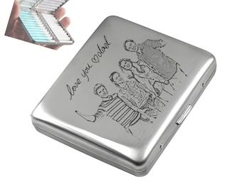 Caja de cigarrillos personalizada con nombre personalizado, estuche grabado de acero inoxidable con monograma, regalo para fumadores