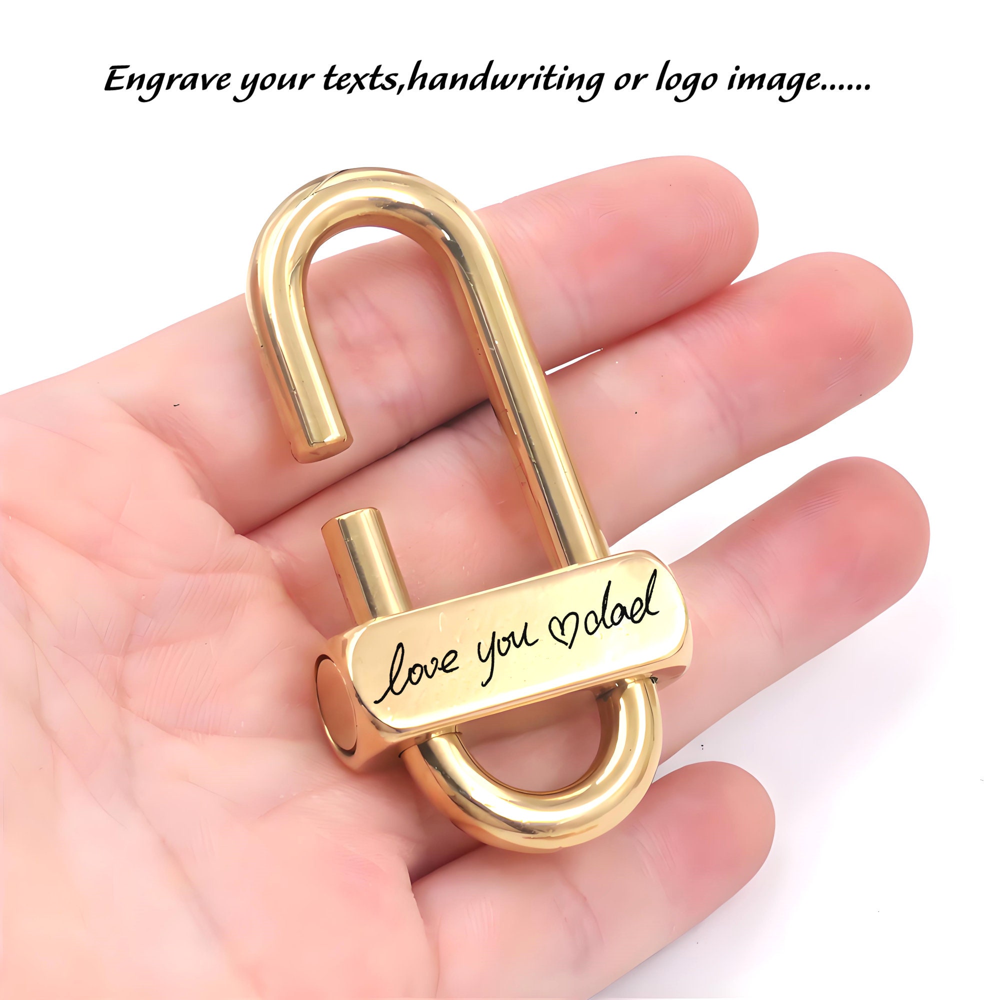 Secure Key Holders 4-Piece Brass Screw Lock Keychain Set - Gold Key Rings With Carabiner Clips Brass Screw Lock Keychain Gold Carabiner