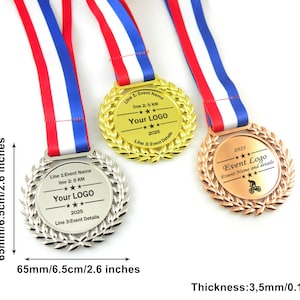 Personalized Medal Race Award Custom Sport Medals Design With Your Message Or Logo Gold Silver And Copper Metal Medals Gift for Competitions