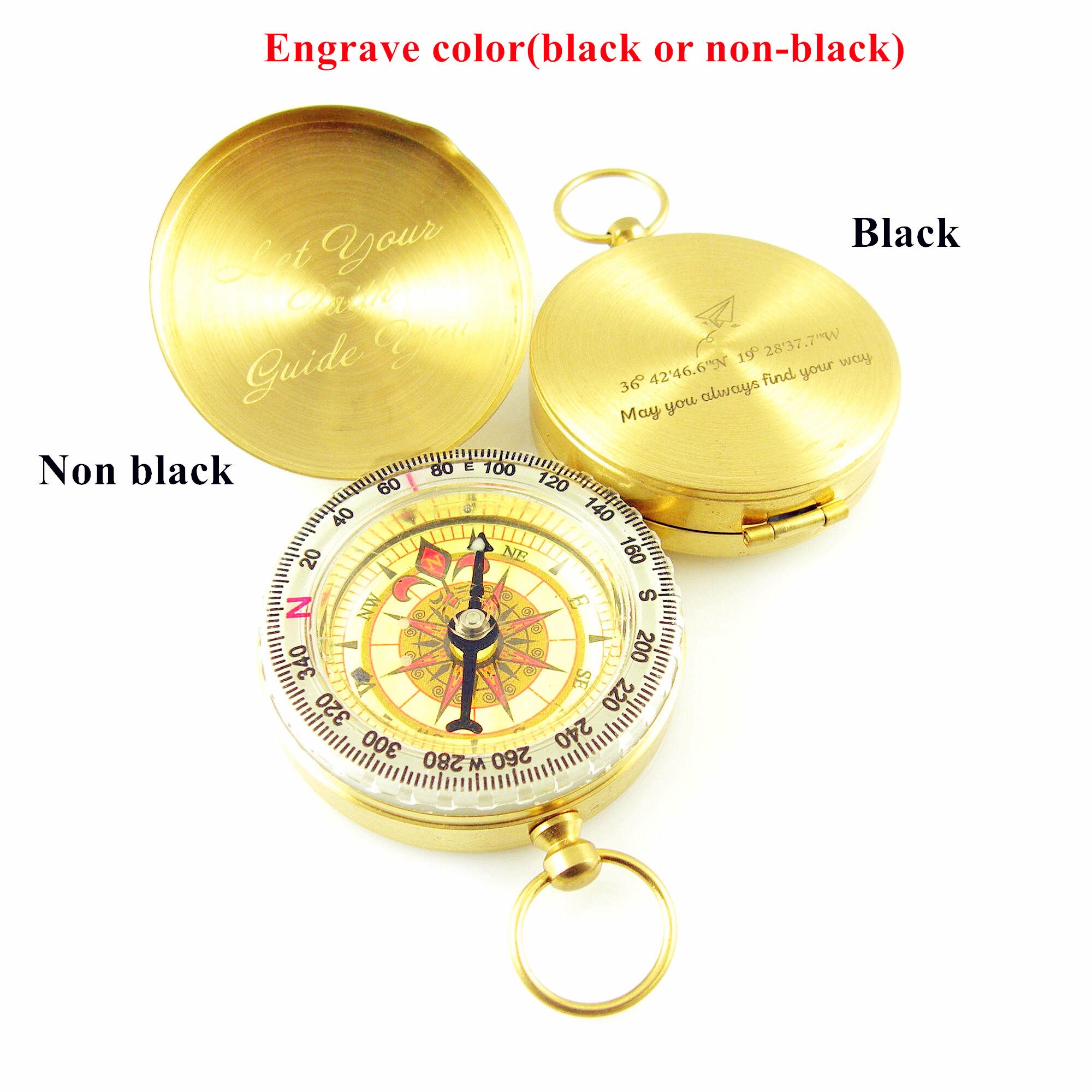 Personalized Compass Locket Engraved Working Ourdoor Compass Custom ...