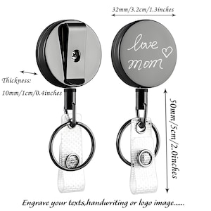 Porte-badge rond personnalisé Mini-bobine d'insigne personnalisé avec nom gravé en métal Porte-badge d'identification médicale cadeau médecin cadeaux pour collègues