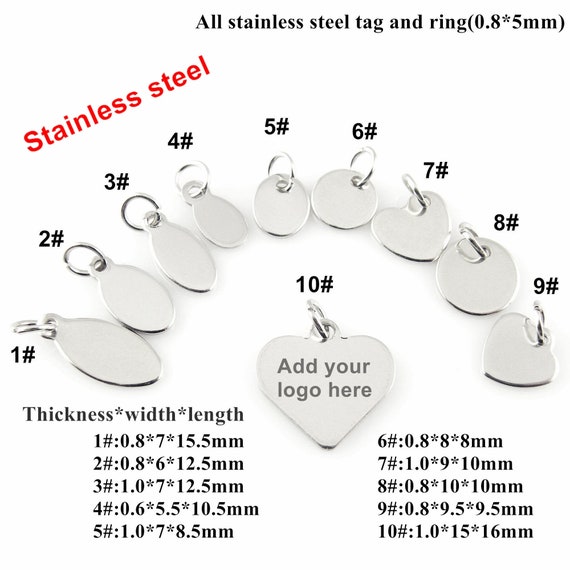 Personalized 16mm Stainless Steel Circle Tag Stainless Steel