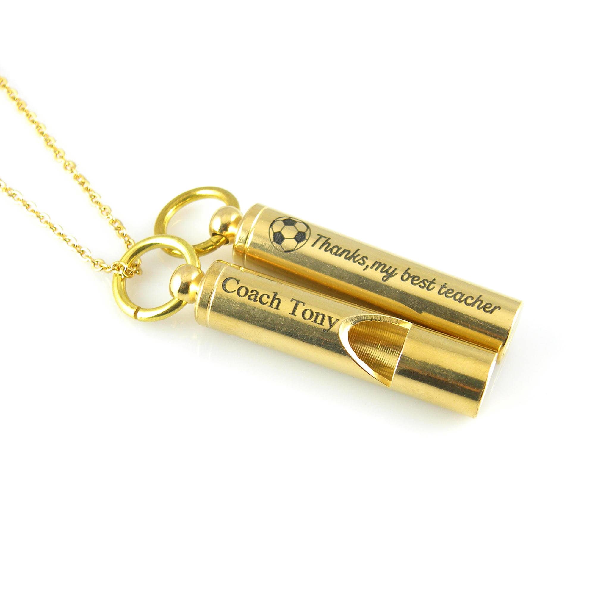 Personalized Brass Whistle Necklace Custom Coach Whistle Etsy Australia