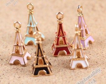 fournitures de bureau le Bijoux Pendentif tour eiffel bricolage collier accessoires charm 5pcs 10X24mm or