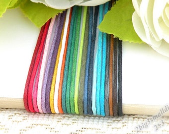 80Meters of 1.5mm Waxed Cotton Cord,Round Woven Cord,Wax Rope,String,DIY bracelet necklace material (23 colors)