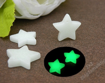 5 piezas de piedras brillantes en forma de estrella, piedra luminosa, colgante de estrella brillante en blanco liso, collar brillante, brilla en la oscuridad