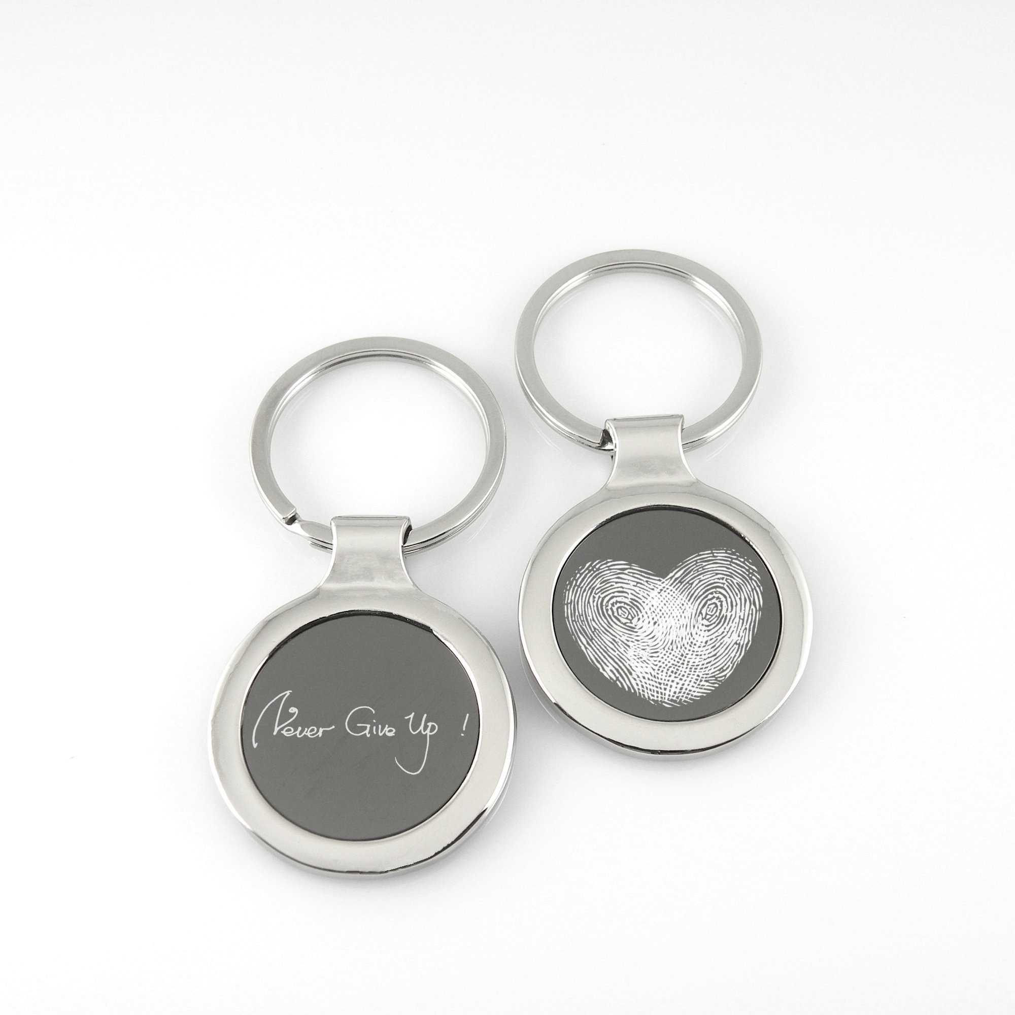 Personalized Name Keychain Custom Handwriting Key chain Engraved Fingerprint Keychain Memorial Keychain Personalized Jewelry
