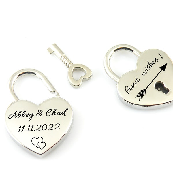 Personalized heart shape love padlock,Engraved love lock,Custom lock with key,Custom heart love lock,Wedding gifts, Anniversary gift