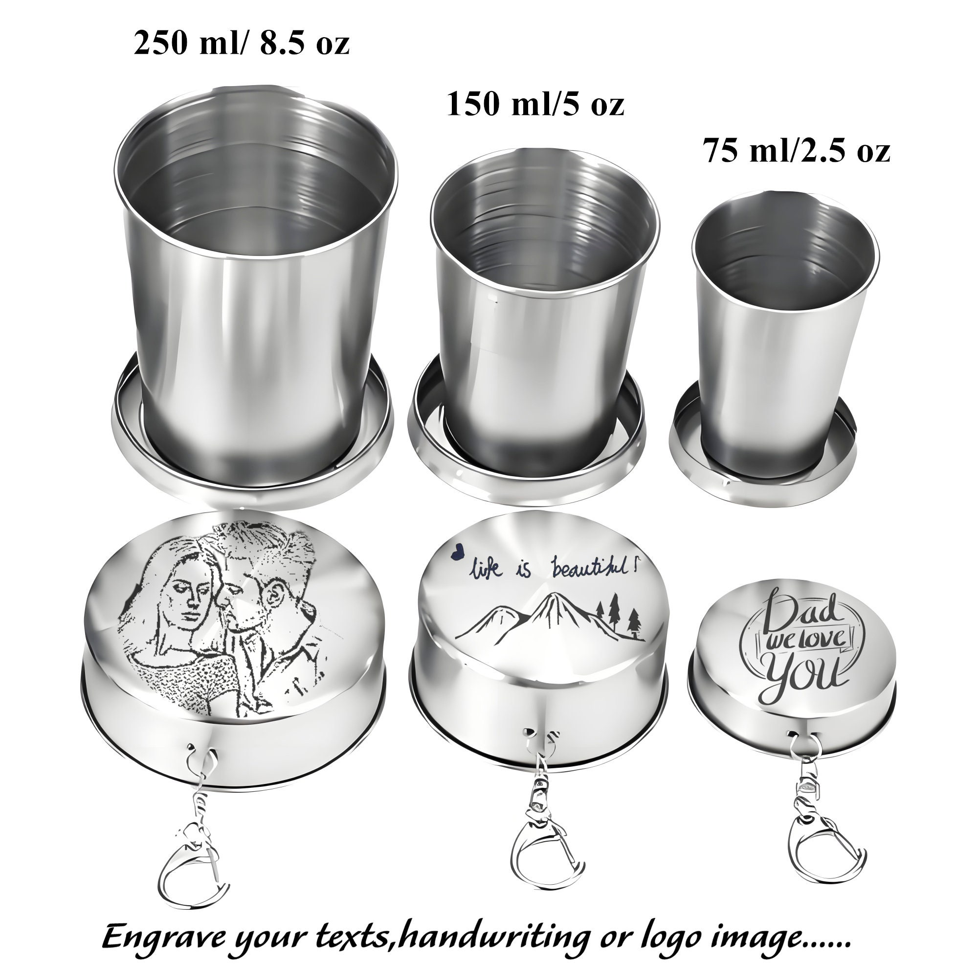 Gobelet, télescope, 4 cl, acier inoxydable - - Achat vente pas cher Surplus militaire