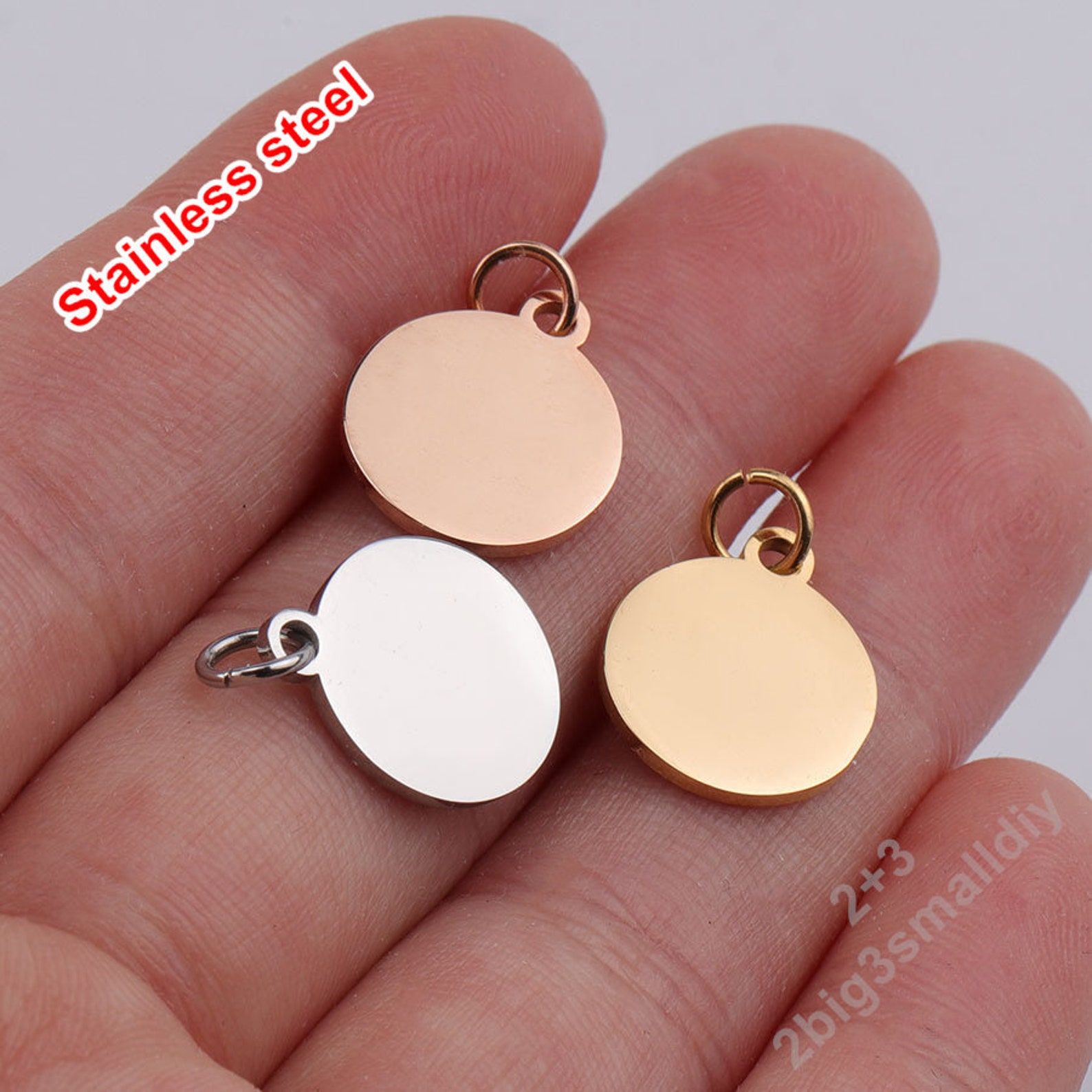 Gold Stainless Steel Blank Stamping Discspersonalized Etsy