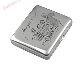 Personalized Cigarette Box Custom Name Cigarette Box Engraved Cigarette Case Stainless Steel Monogrammed Cigarette Holder Gift For Smoker