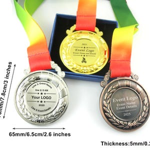 Personalized Medal Race Award Custom Sport Medals Design With Your Message Or Logo Gold Silver And Copper Metal Medals Gift for Competitions