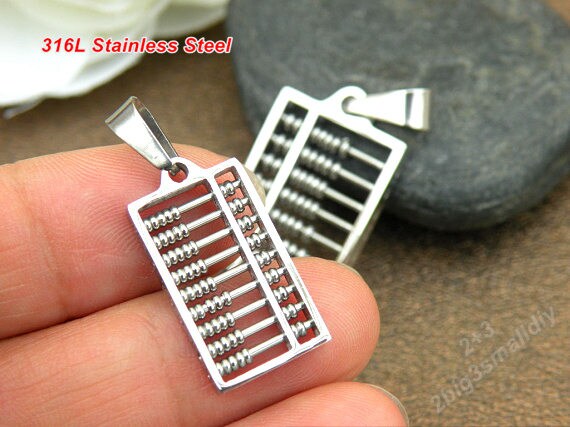 Stainless steel abacus charm pendant,abacus model,stainless steel calculator pendant,children pendant
