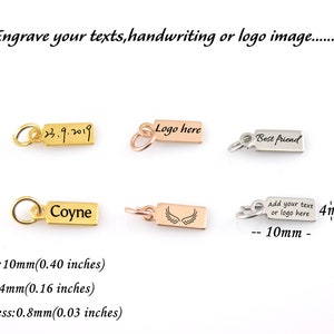 Personalized Mini Rectangle Jewelry Tag Custom Logo Tags Engraved Stainless Steel Logo Tags Custom Metal Hang Tags 10/50/100pcs