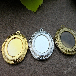5 pcs of 30x24mm Gold oval shape locket pendant,magic wish box locket pendant supplies