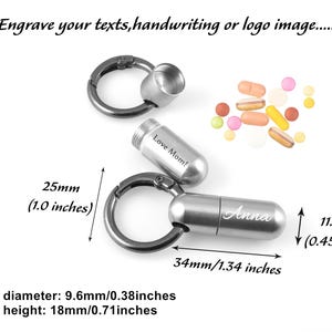 Porte-clés personnalisé de boîte à pilules EDC en acier inoxydable