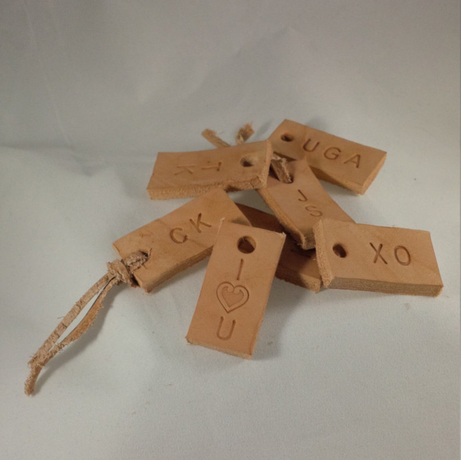 Initial Keychain, Rectangle, Monogram Keychain, Leather Key Chain ...