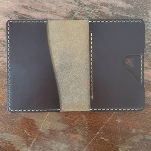 Brown Chromexcel Horween Leather Gemini Bi-fold Wallet, Premium Custom Wallet, Men's Wallet, Famous Horween Leather, Father's Day