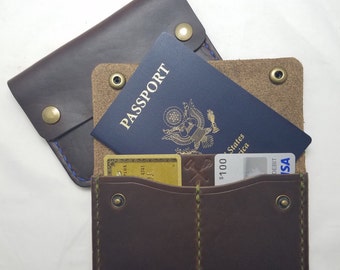 Passport Travel Wallet, Shackleton Horween Leather Wallet, Unique Custom Wallet, Passport Wallet, Passport Carrier, Great Gift