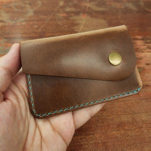 Cartera de cuero, Horween Leather Meadowlark, cuero Chromexcel natural, billetera personalizada única, billetera para hombres, billetera masculina, excelente regalo para hombres