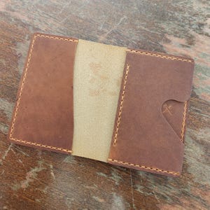 Horween Leder Gemini Bi-Fold Brieftasche, Premium Custom Wallet, Herren Brieftasche, natürliches Cavalier Horween Leder, tolles Geschenk, Vatertag