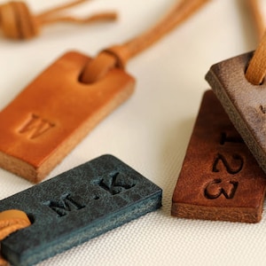 Initial Keychain, Rectangle, Monogram Keychain, Leather Key Chain, Simple Leather Keychain, Choose Your Leather Color, Free Monogram