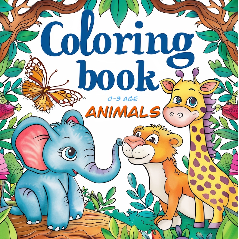 Kawaii Cute Animals Coloring Book for Kids 35 Pages Cute Coloring Book ...