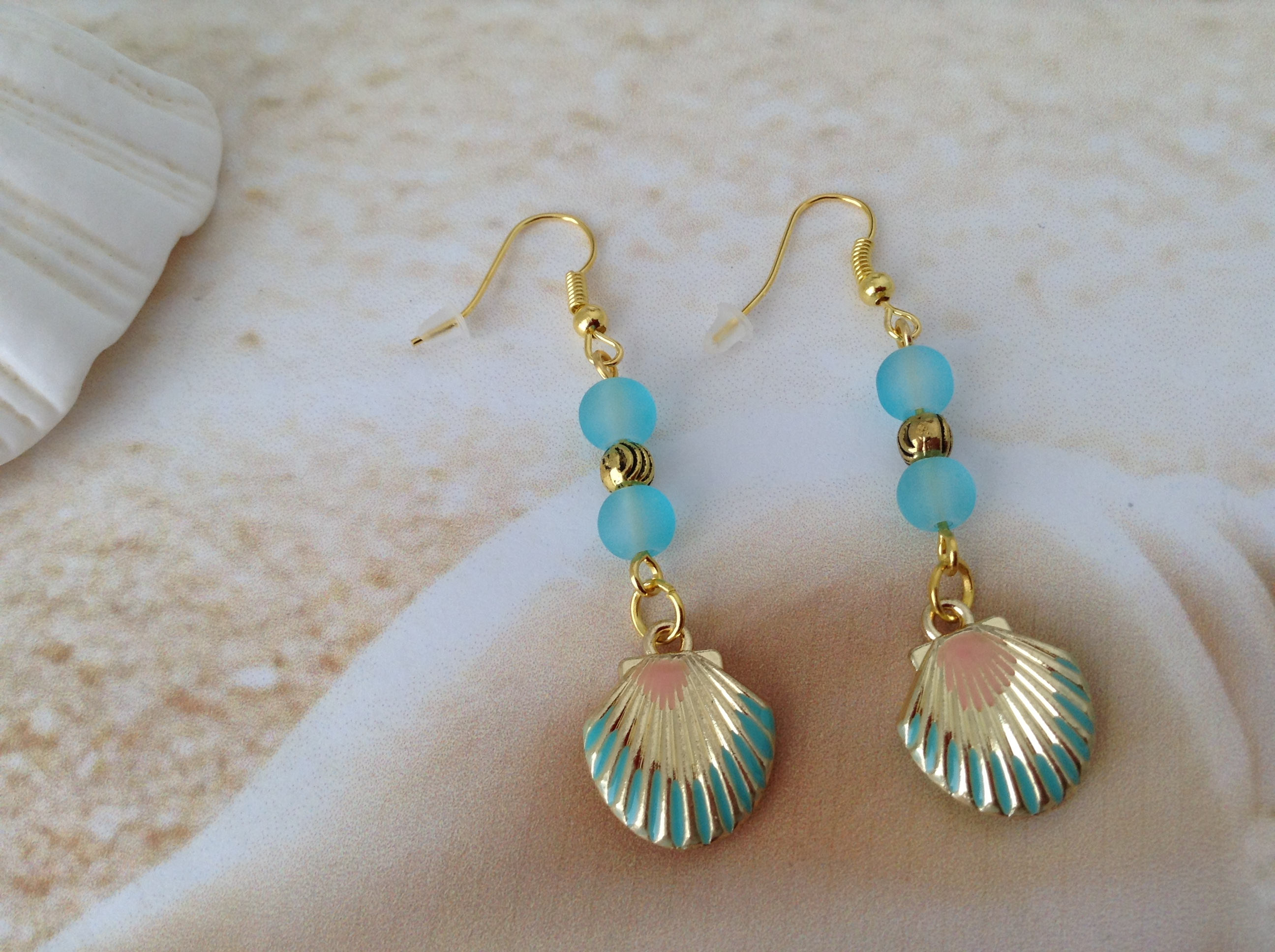 Blue Shell Earrings Etsy Australia