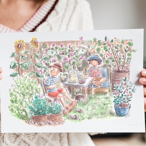 UNGERAHMT - MIT HINTERGRUND Benutzerdefiniertes Porträt - Aquarell Illustration