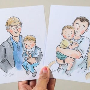 Kundenspezifisches Familienporträt - Aquarell Illustration