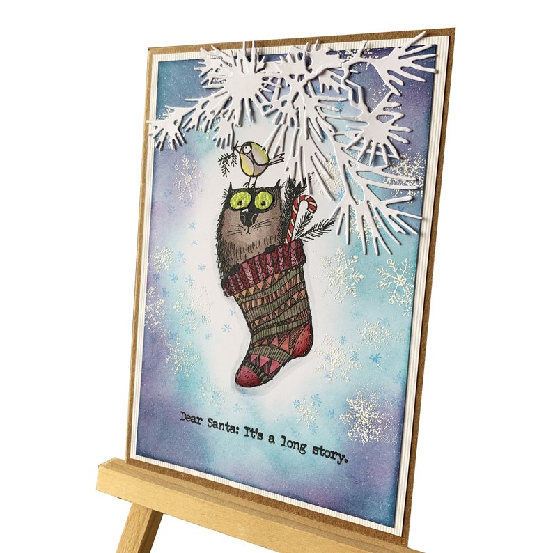 Snarky cat Christmas card Funny Christmas card for cat lovers Etsy