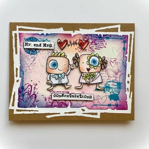 Tarjeta de boda original para el Sr. y la Sra. – Tarjeta de felicitación divertida y hecha a mano para pareja – Una alternativa única para felicitaciones de recién casados