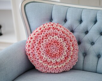 Crochet pillow & cover lace cushion pillowcase. Modern Granny Squre decorative pilllow Bohmerian provance style. Unique Housewarming gift