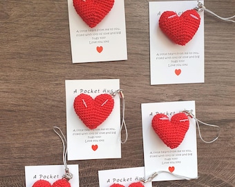 Crocheted Heart Pocket Hug: Thinking of You Gift