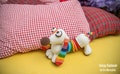 Crochet Dachshund Dog Toy: Rainbow Stuffed Puppy, Nursery Decor