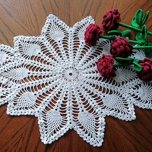 Large oval crochet doily FIANCE nice home decor wedding gift, beauty table runner image 3