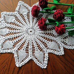 Large oval crochet doily FIANCE nice home decor wedding gift, beauty table runner image 4