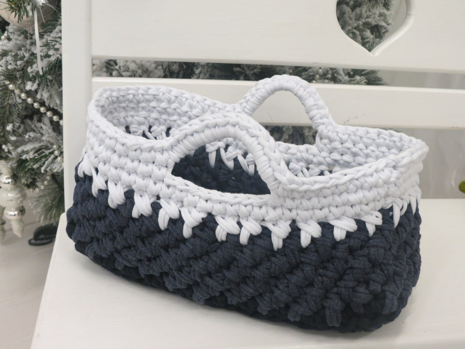 Crochet Oval Basket Nursery Basket Toy Basket Storage Wite Etsy