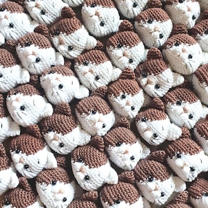 Cat Themed Party Favor – Crochet Cat Head Keychain, Baby Shower, Bachelorette Gift