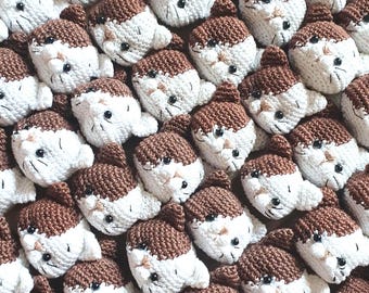 Cat Themed Party Favor – Crochet Cat Head Keychain, Baby Shower, Bachelorette Gift