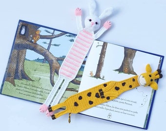 Crochet Bunny Bookmark: Handmade Pink & White Rabbit Page Marker