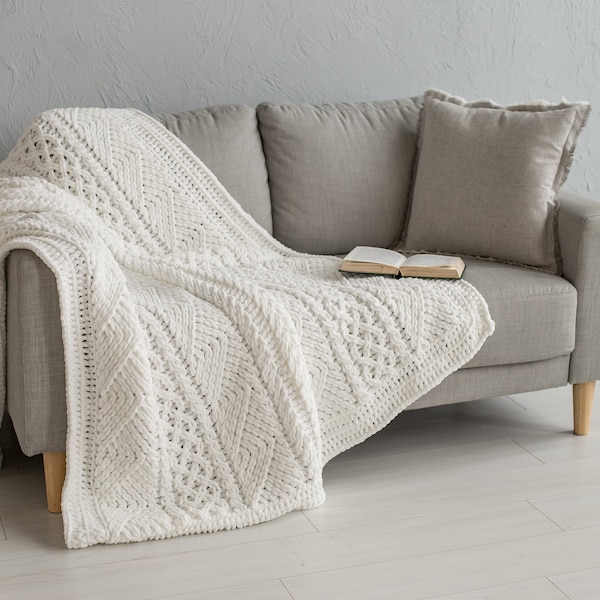 Cable Knit Throw Etsy