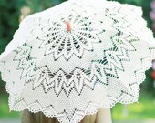 SALE Crochet Lace photo Wedding Umbrella - elegant lace Parasol, brown lace beach Umbrella ready  to ship