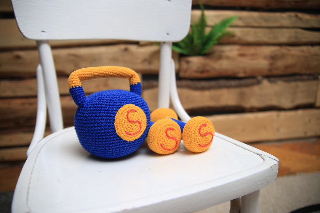 Baby Dumbbell & Kettlebell Super Set Perfect Weightlift Baby Photo Prop