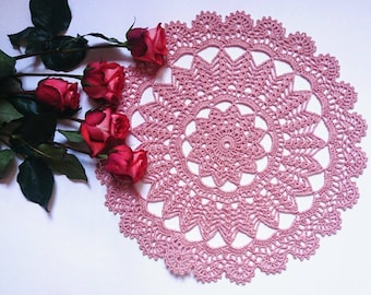 Crochet doily round - wedding gift, beauty gift home decor - Ready to ship!