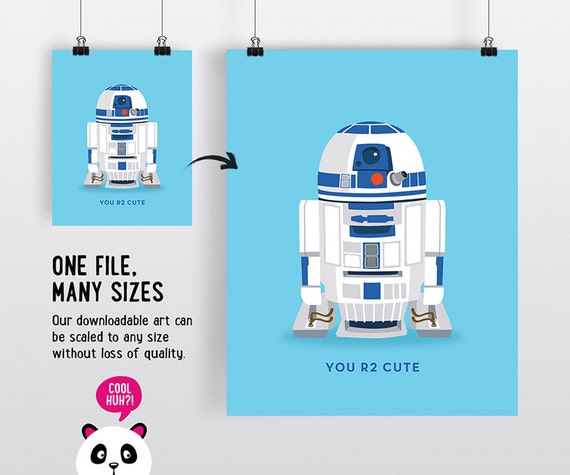 You R2 Cute Star Wars R2d2 Quote Instant Digital Download Etsy