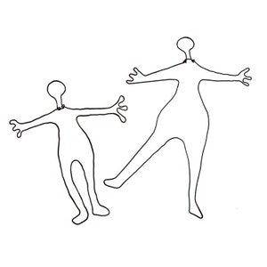 2 figurine wire art, &quot;give me a hug&quot;. Wall hanging wire art