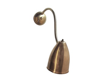 XX Solid Brass lamp with flexible arm, Reading sconce G9 bulb & switch on lamp, Ideal for bedroom.