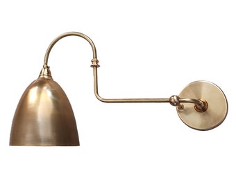 Solid Brass Wall Lamp. Nordic Style Sconce in Natural Brass Finish.